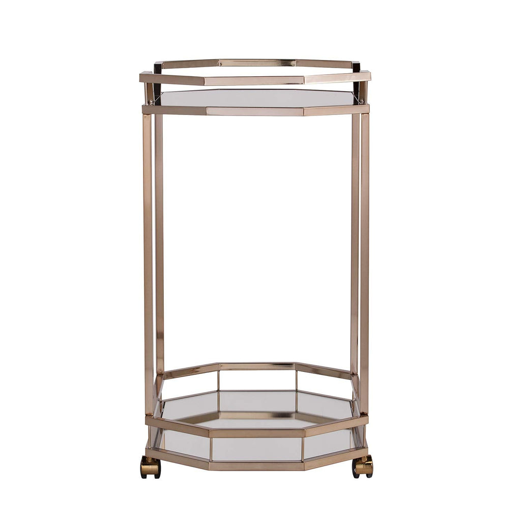 SEI Furniture Ari Art serving cart, Champagne with mirror (AMZ1102ZH)