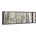Snowy Birch Trees in a Forest, Aspen, Black Float Frame Canvas Art, Tree Artwork