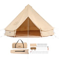 VEVOR Canvas Bell Tent,4 Seasons 5 m/16.4 ft Yurt, for Camping with Stove Jack, Family Camping Outdoor Hunting Party