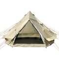 DANCHEL OUTDOOR B2A Portable Bell Tent No Center Pole, 4 Season Large Yurt with Stove Jack Spacious Interior for 8 Person Camping Hiking Glamping 300D Oxford Nylon,16.4ft/5m Khaki