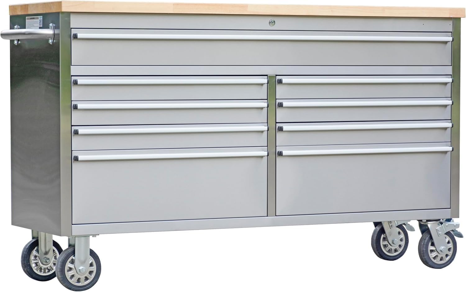 MERXENG 61 in Tool Chest, Tool Box Mobile 9 Drawers Storage Rolling Cabinet with Wheels Lock Key Locking System Drawer Liners for Garage Warehouse Repair Shop