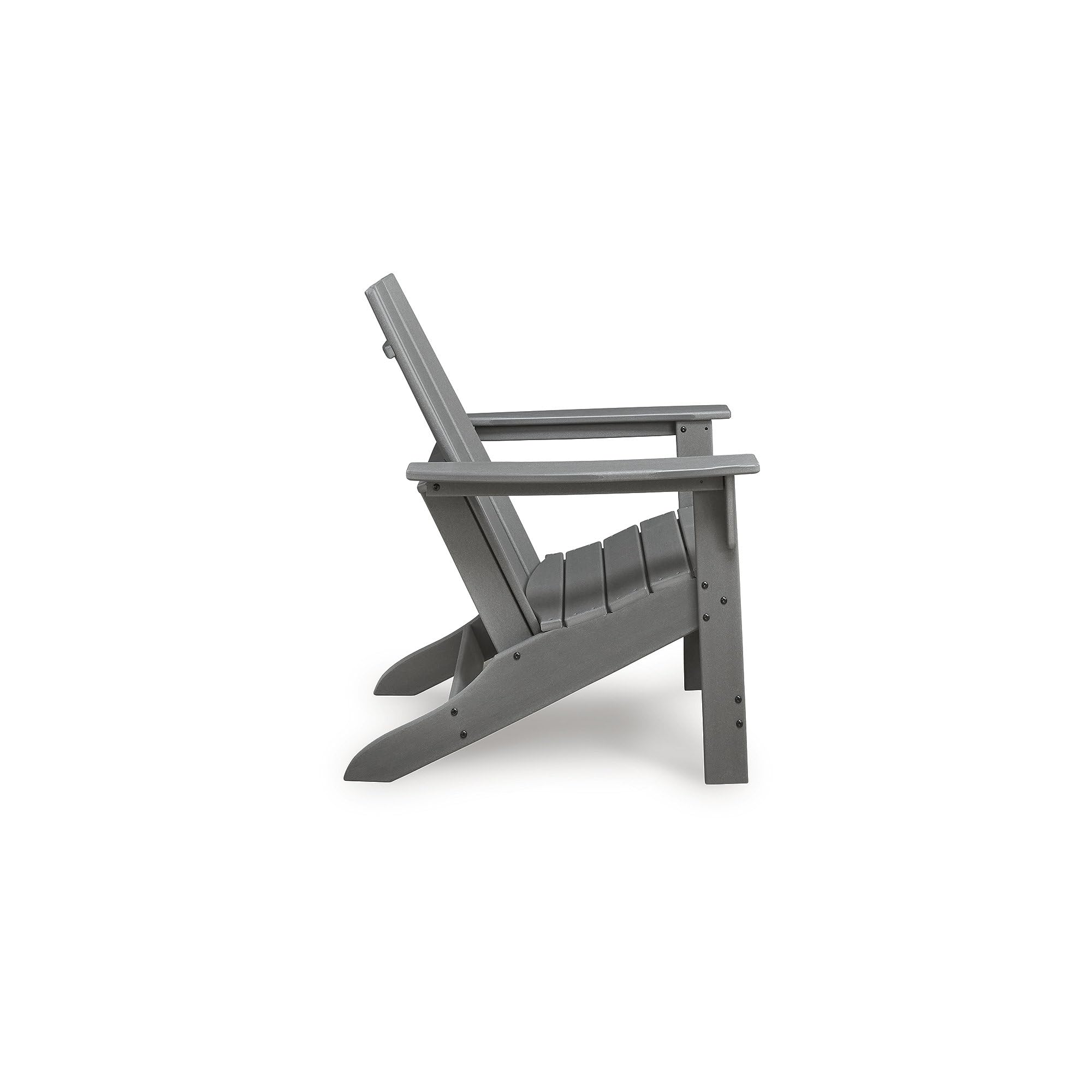 Signature Design by Ashley Lone View Bay Contemporary Outdoor Weather Resistant Adirondack Chair with Arm Rest, Gray