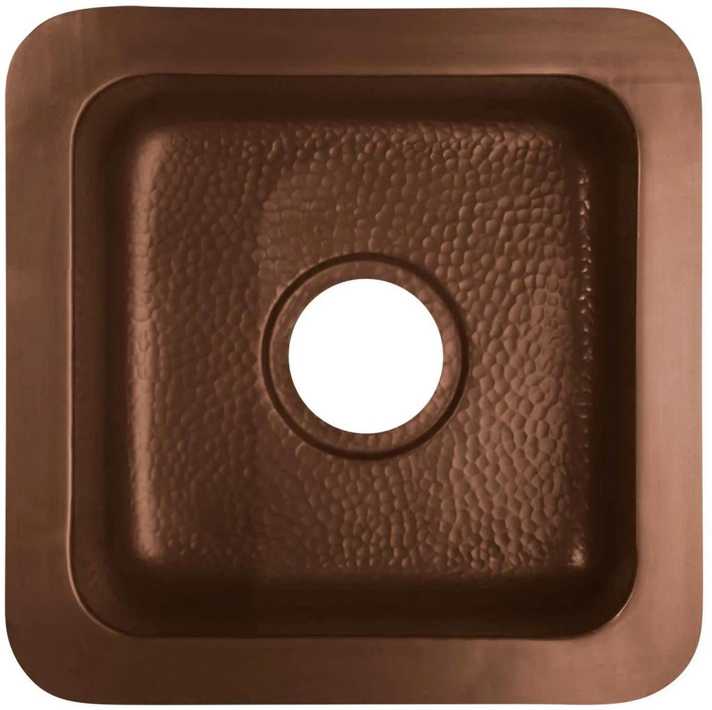 Signature Hardware 417007 Merrick 15" Drop In Single Basin Copper Kitchen Sink