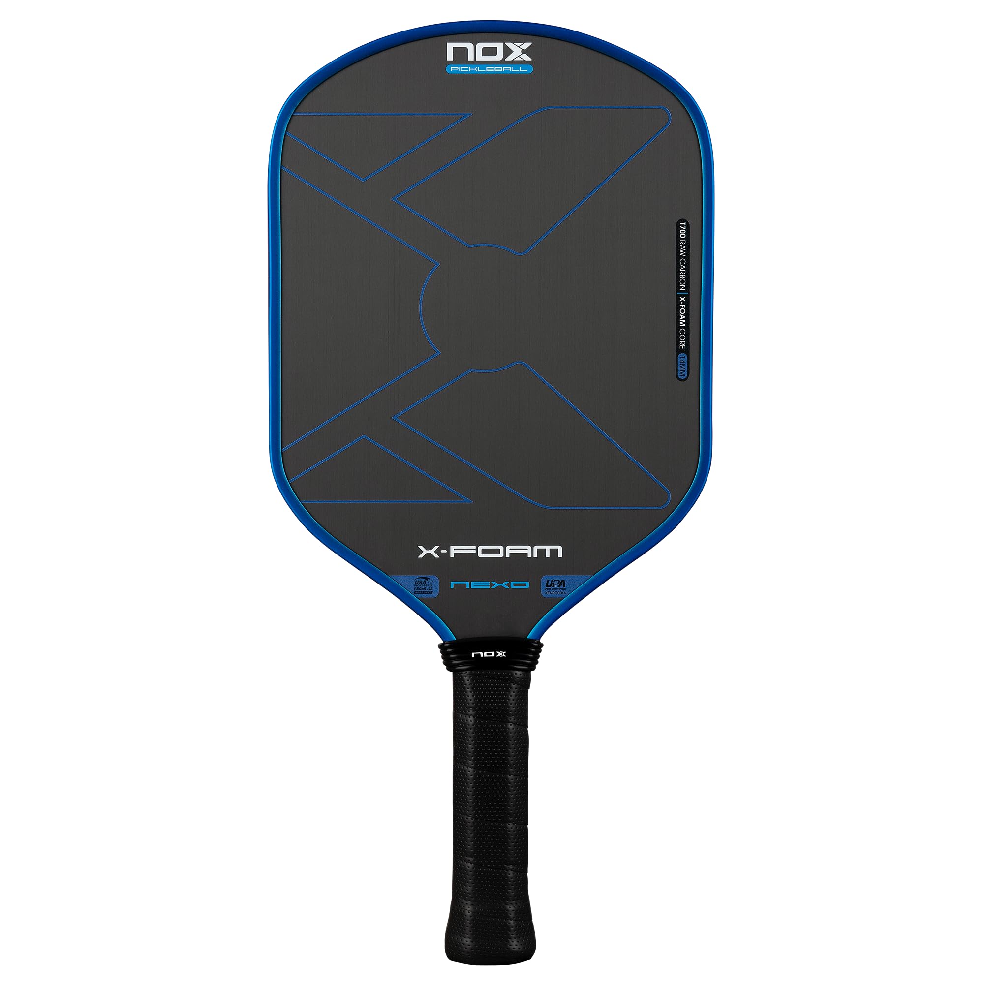 NOX Pickleball Paddle X-Foam Nexo 14mm 2026 | Hybrid Shape Pickle Ball Paddle | USAP Approved Advanced Pickleball Racket | T700 Raw Carbon Face For Elite Spin & Comfort | Gen 4 X-FOAM, Speed & Finesse
