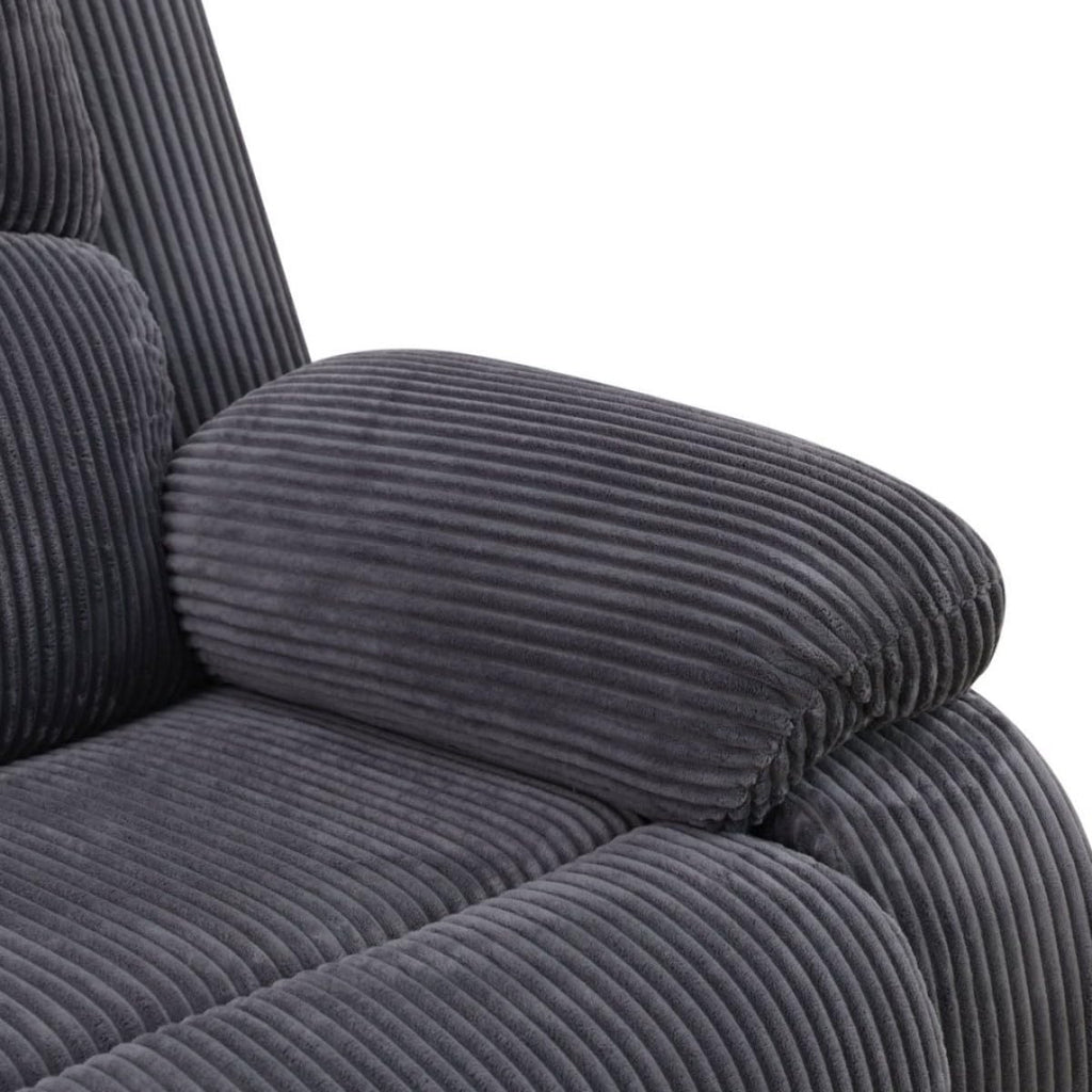 UOCFYK Reclining Sectional Sofa Set, L Shaped Recliner Couch with Cup Holder and Storage Console for Home Theater & Living Room, Dark Gray