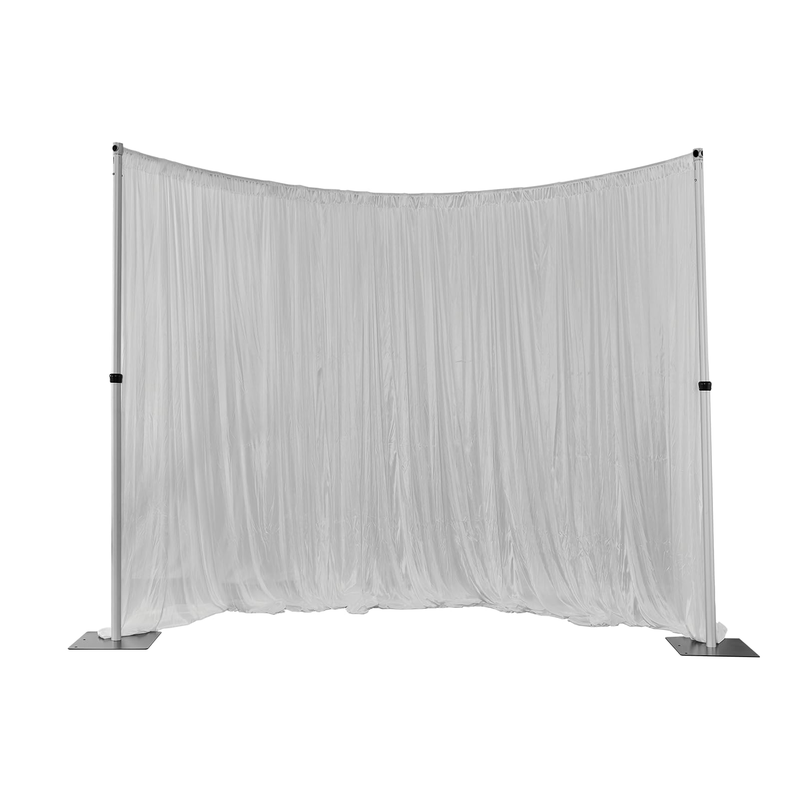 Hecis Pipe and Drape Curved Backdrop Stand, 6-10' Tall x 10' Wide Adjustable Curved Backdrop Kit for Event， Party, Trade Shows and Wedding Decor…