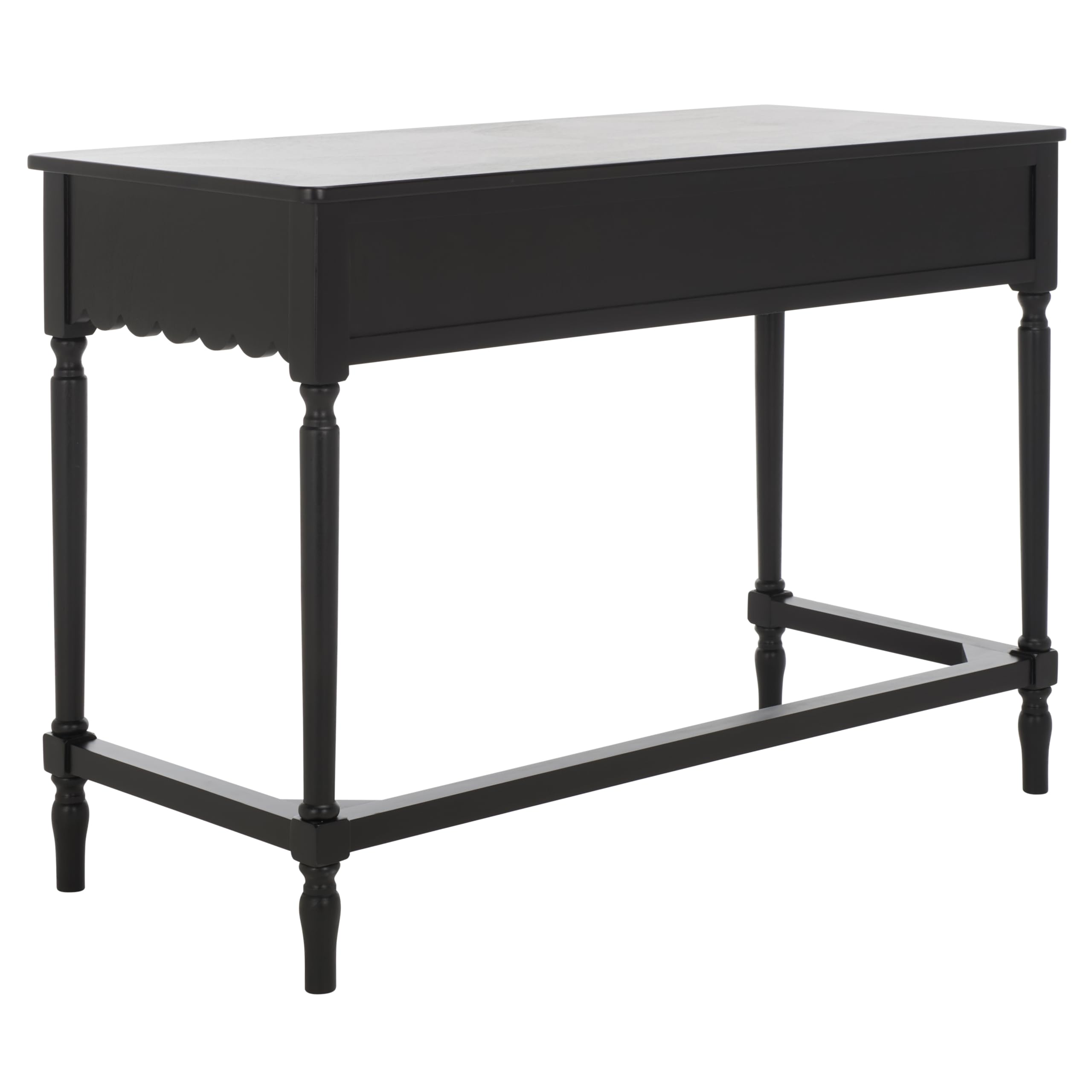 SAFAVIEH Furniture - Haven 2-Drawer Writing Desk - Matte Black - Solid Wood - Classic Storage Design - Ideal for Home Office, Den, Living Room, 42.1" W x 18.9" D x 29.5" H (DSK5715B)