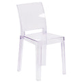Flash Furniture McKenna 4 Pack Ghost Chair with Square Back in Transparent Crystal