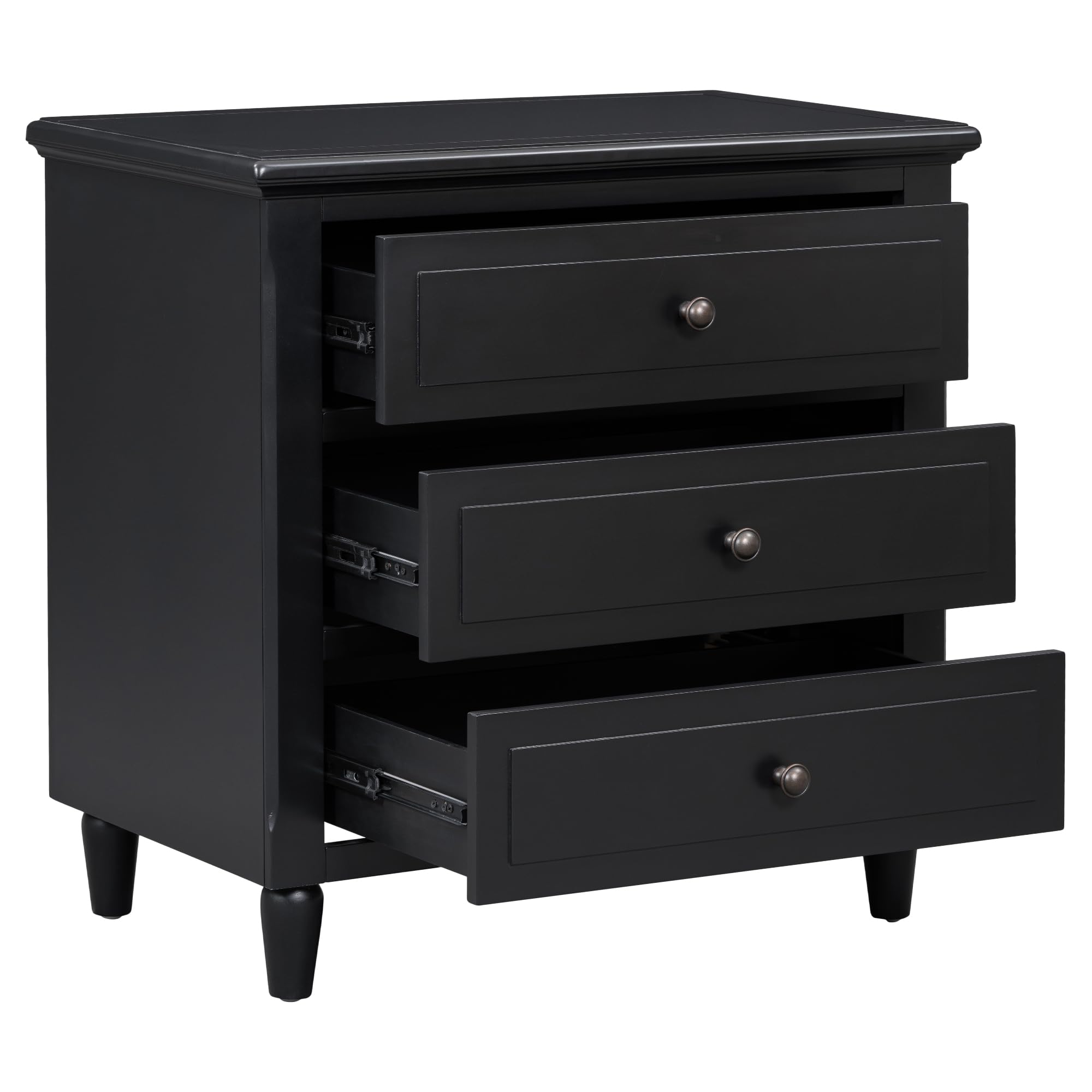 Nightstands with 3 Drawers for Bedroom, Modern Wood Bedside End Table