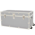 Rhino Trunk & Case Classic XXL Home Storage & College Trunk With Wheels - 36”x18”x18”, Seats 1500+ lbs, Soft-Close Lid. USA Made Secure Dorm Furniture, Organization, Steamer Style Blanket Chest