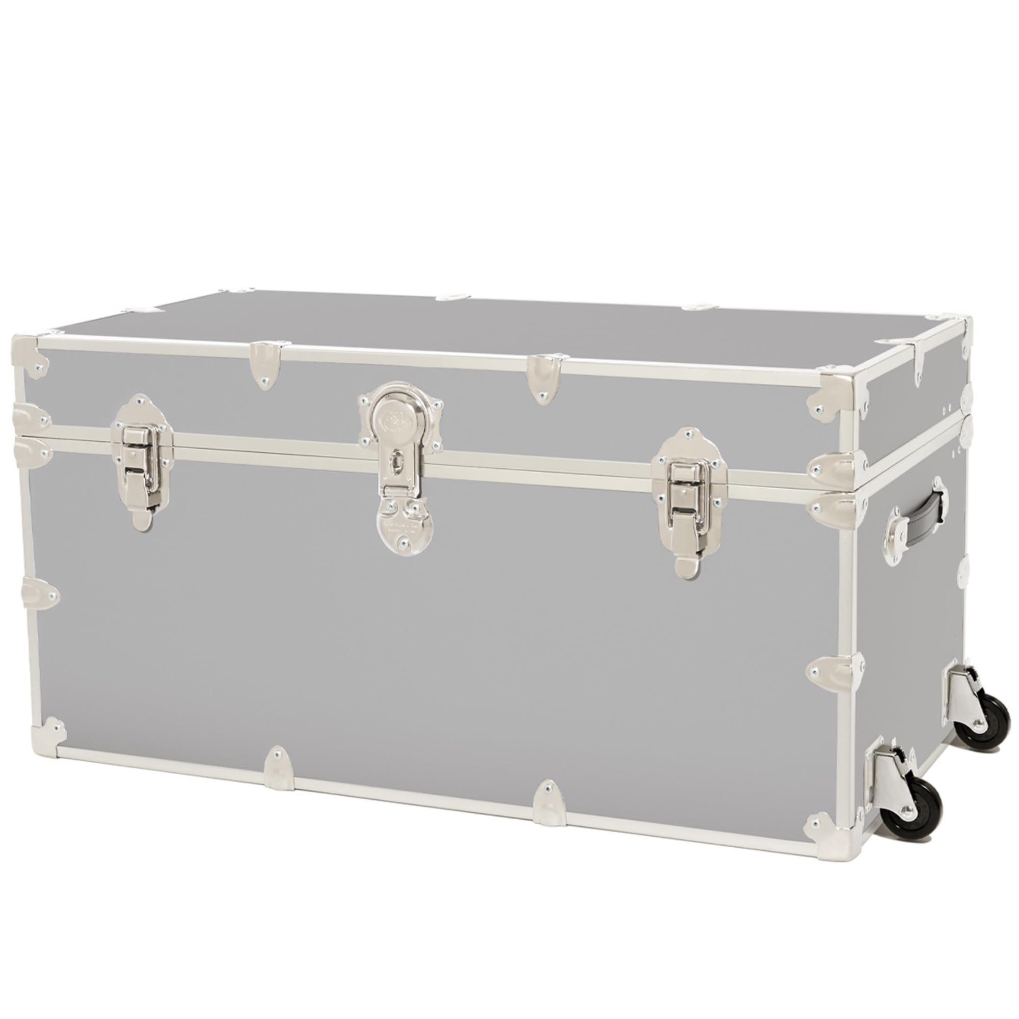 Rhino Trunk & Case Classic XXL Home Storage & College Trunk With Wheels - 36”x18”x18”, Seats 1500+ lbs, Soft-Close Lid. USA Made Secure Dorm Furniture, Organization, Steamer Style Blanket Chest