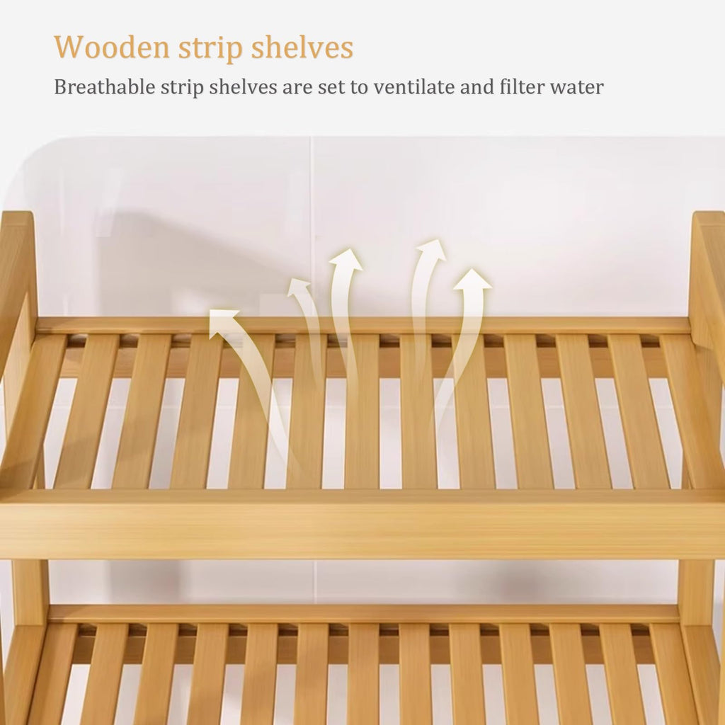 Wood Large Laundry Hamper Cabinet, Laundry Sorter with Pull-Out and Removable Bags, Breathable Hampers for Laundry, Bedroom