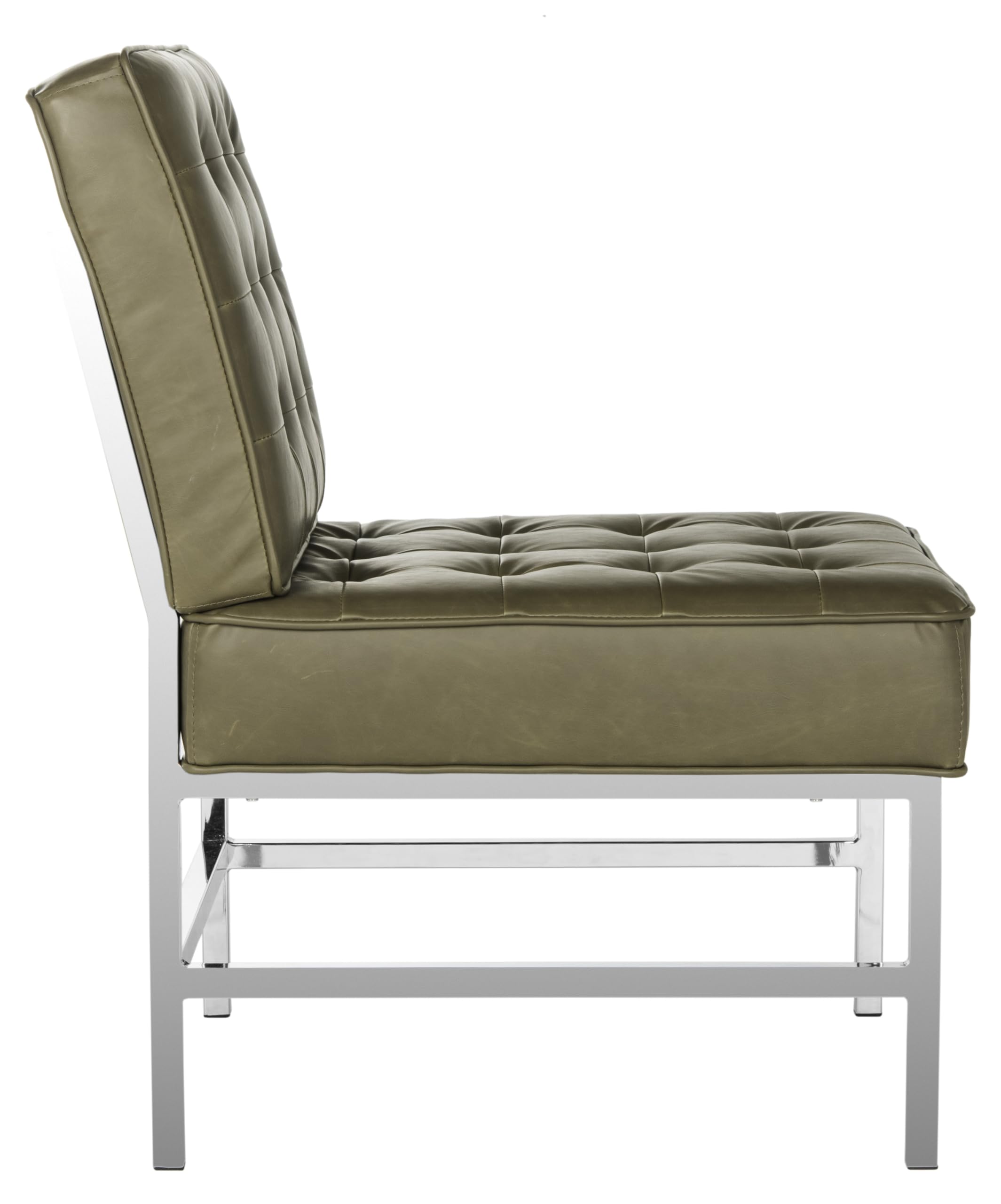 SAFAVIEH Home Collection Ansel Antique Taupe Faux Leather Accent Chair