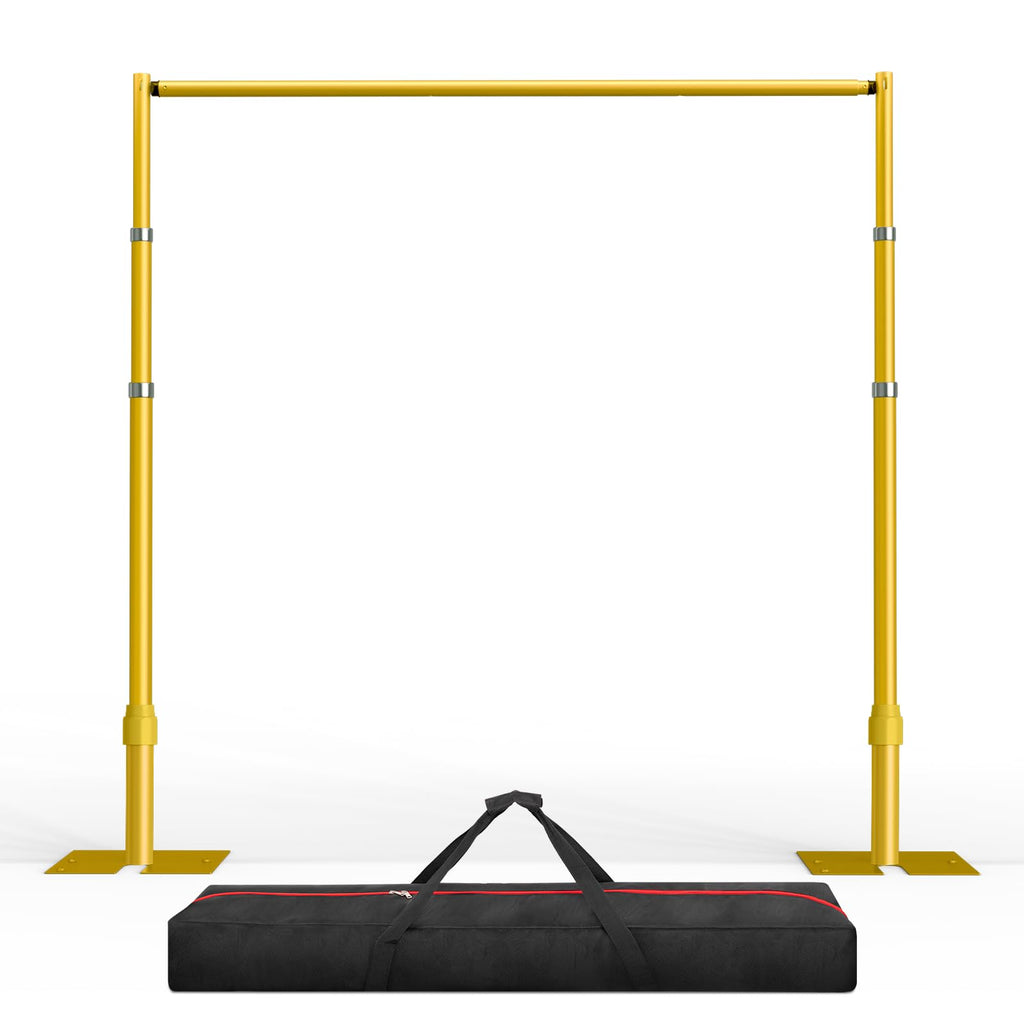 EMART Pipe and Drape Backdrop Stand Kit, 12ftx10ft Heavy Duty Adjustable Photo Background, Metal Frame with Flat Base for Wedding, Birthday Party, Banquet Decorations - Gold
