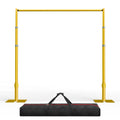 EMART Pipe and Drape Backdrop Stand Kit, 12ftx10ft Heavy Duty Adjustable Photo Background, Metal Frame with Flat Base for Wedding, Birthday Party, Banquet Decorations - Gold