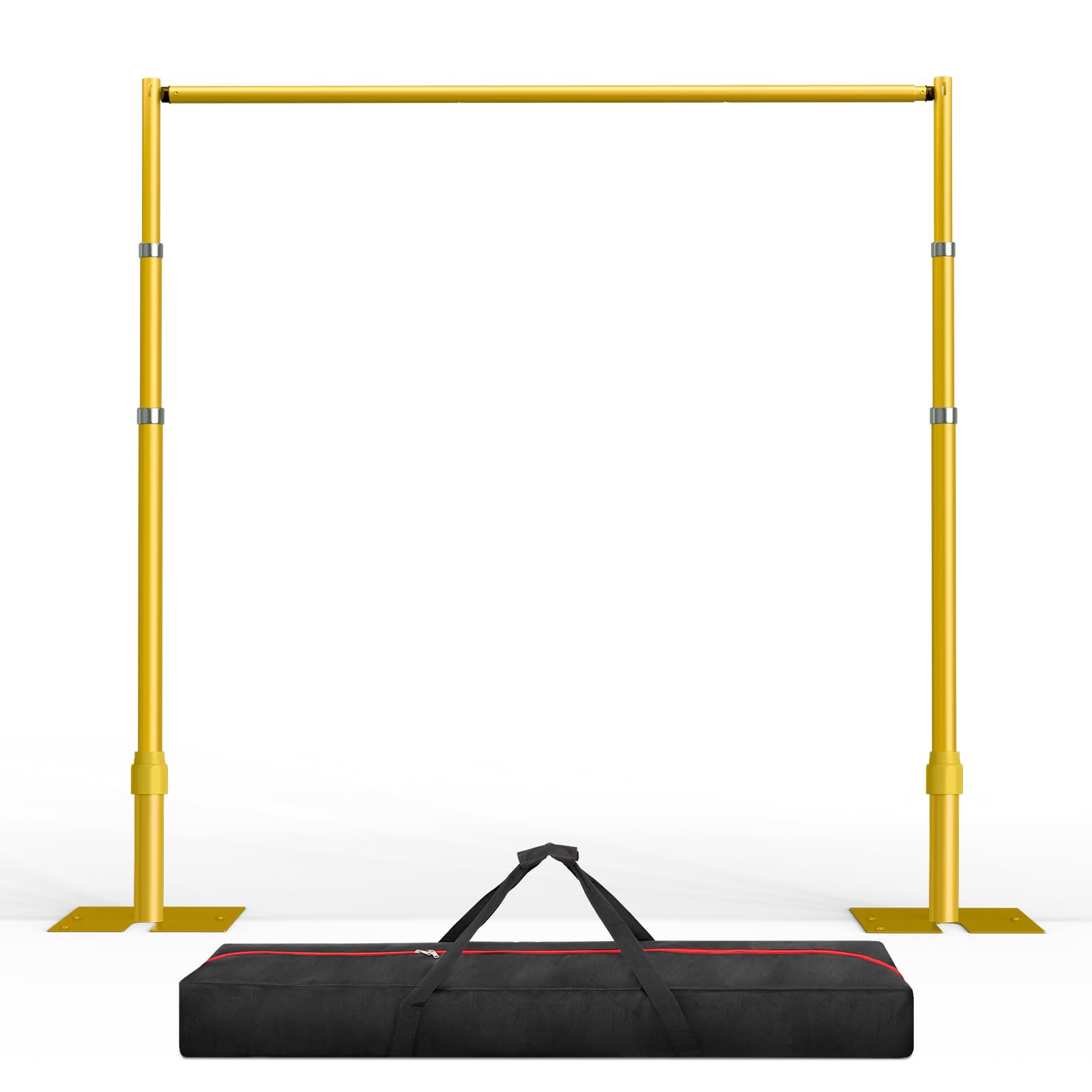 EMART Pipe and Drape Backdrop Stand Kit, 12ftx10ft Heavy Duty Adjustable Photo Background, Metal Frame with Flat Base for Wedding, Birthday Party, Banquet Decorations - Gold