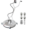 JANZ 30'' Pressure Washer Surface Cleaner with 4 Wheels,Dual Handle,Stainless Steel Housing, 2 Hose Adapters and 4 Replacement Nozzle Cores,Ideal for Driveways, Sidewalks,Patios,Decks Cleaning