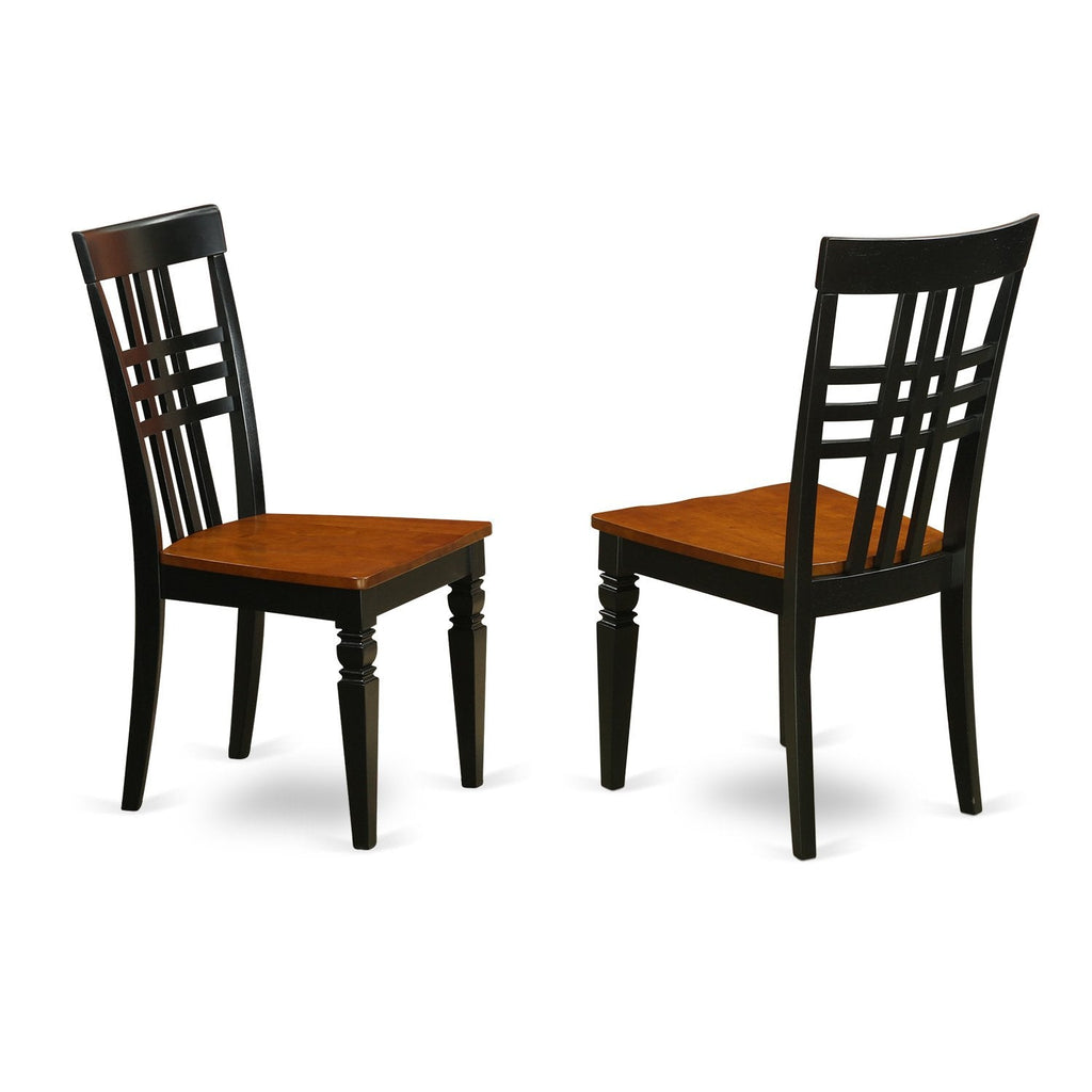 East West Furniture ANLG3-BCH-W 3 Piece Dining Room Table Set Contains a Round Kitchen Table with Pedestal and 2 Dining Chairs, 36x36 Inch, Black & Cherry