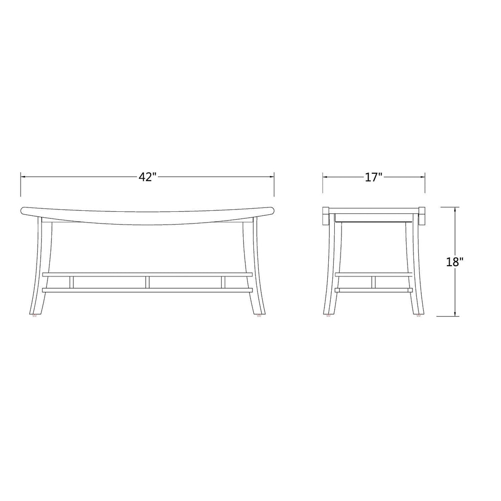 Cambridge Casual Teak Wood Estate, Large Shower Bench/Natural Brown