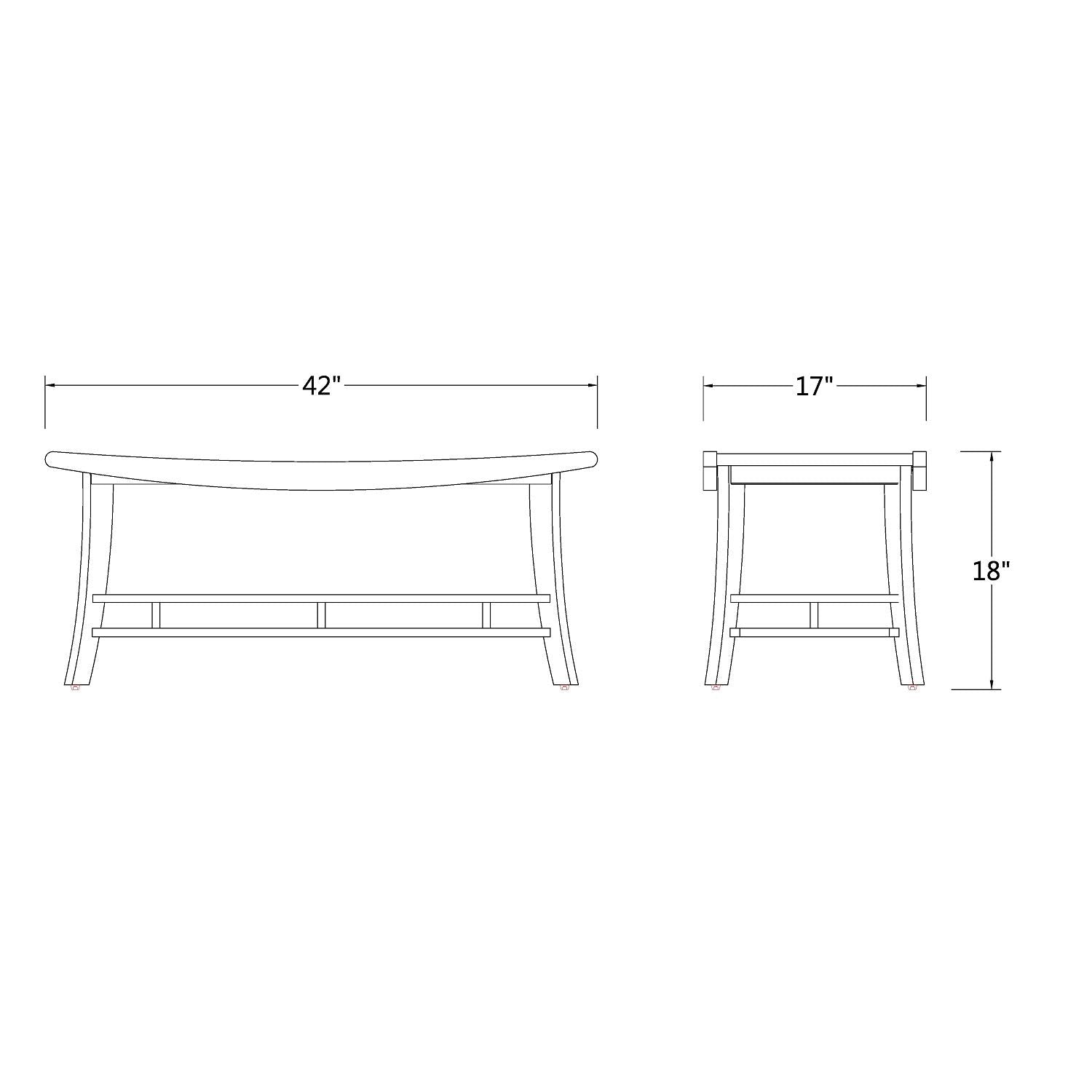 Cambridge Casual Teak Wood Estate, Large Shower Bench/Natural Brown