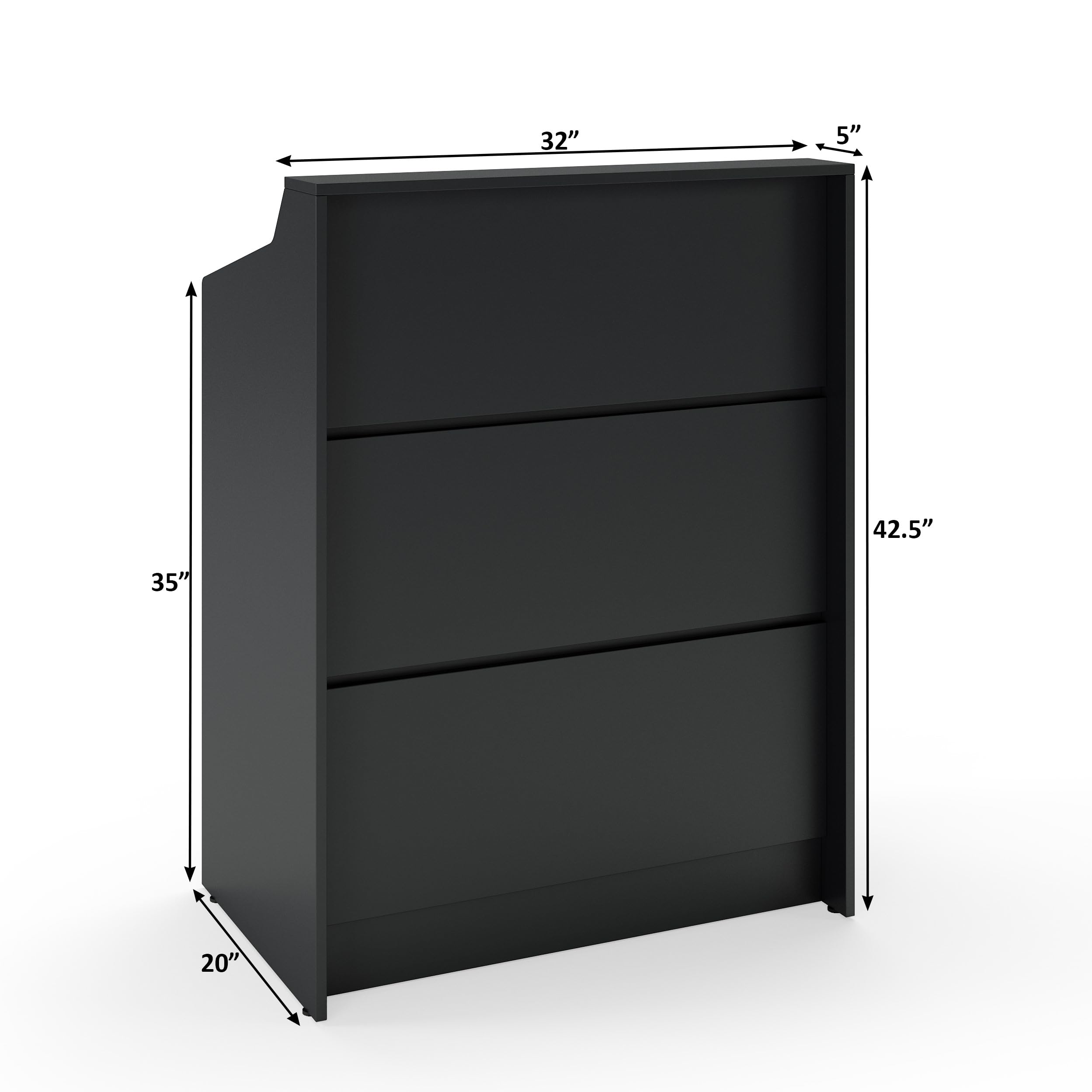 AGATEO Small Reception Desk with Drawer – Front Desk, Checkout Counter & Retail Counter – Cash Register Stand