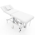 Dolonm 2 Motors Electric Massage Table, Hydraulic Electric Lift Adjustable Waist and Height Lifting Functions for Treatment, Physical Therapy, Spinal Massage, Facial Spa, Waxing, Tattooing - White