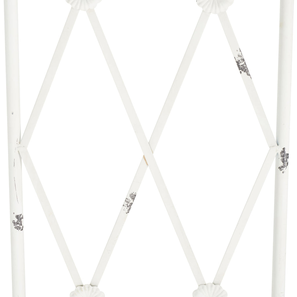 SAFAVIEH Outdoor Collection Atticus Antique White Wrought Iron Lattice Arch Garden Arbor