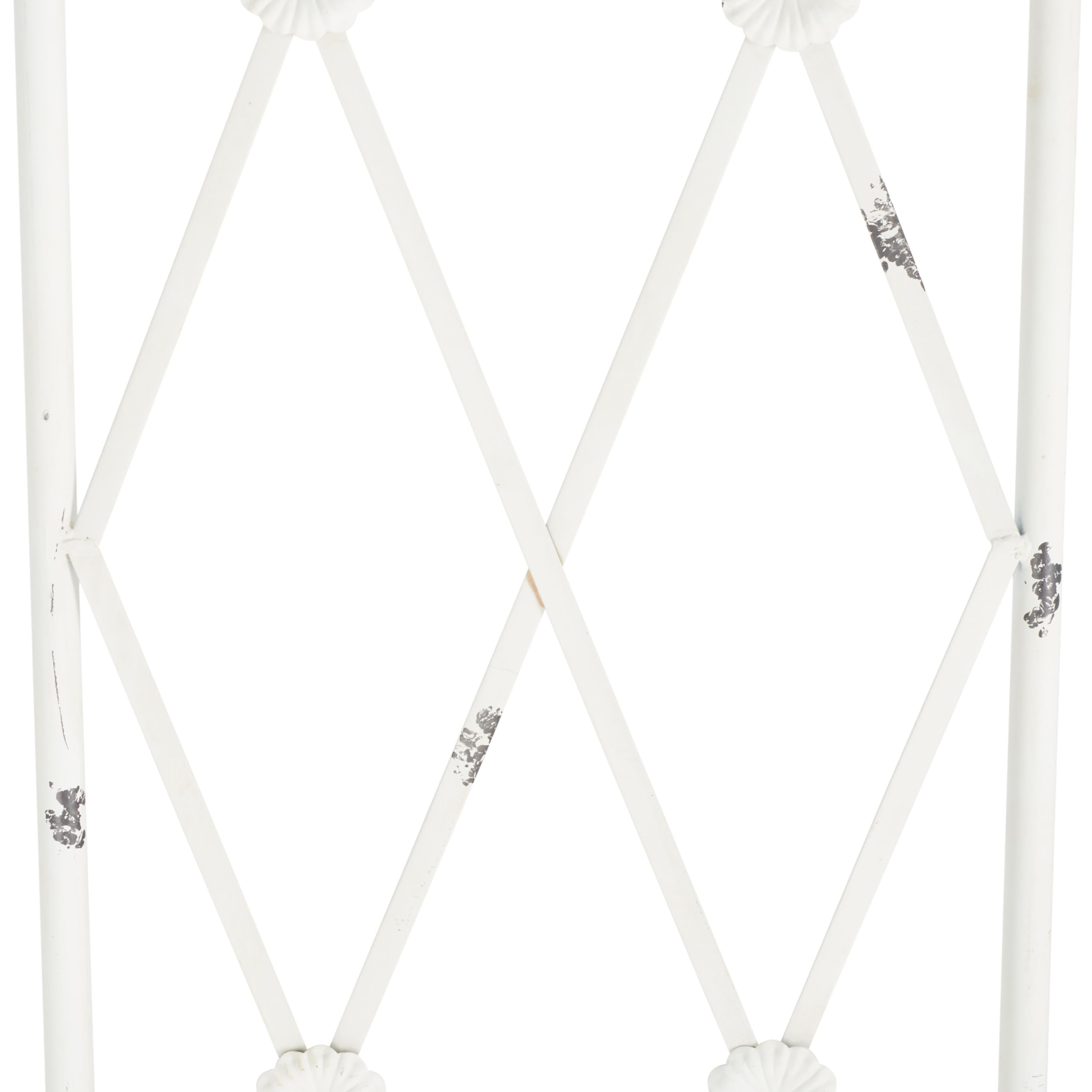 SAFAVIEH Outdoor Collection Atticus Antique White Wrought Iron Lattice Arch Garden Arbor
