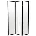 Red Lantern 6 ft. Tall Clear Plastic Partition Black 3 Panel