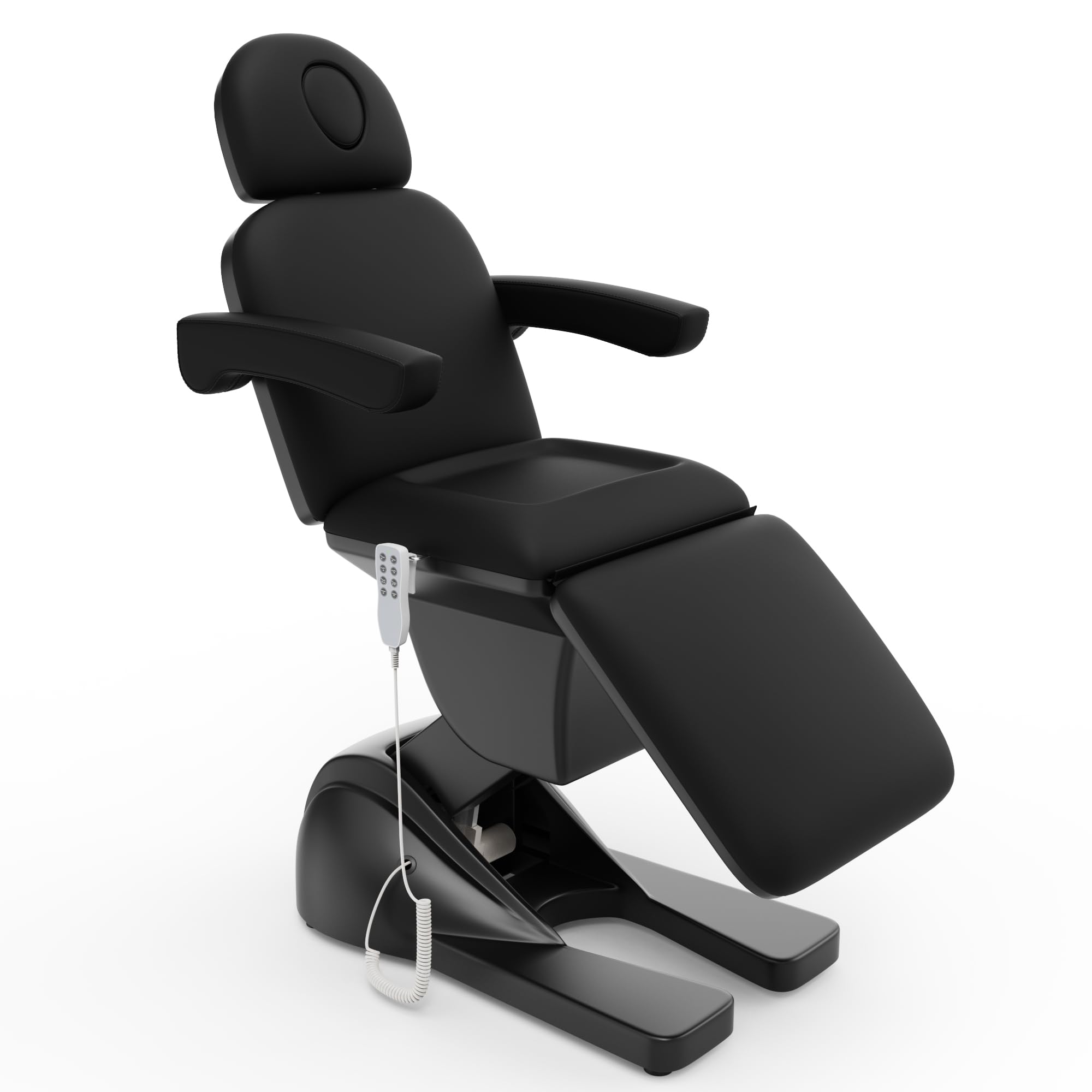 Dolonm 3 Motor Electric Chair, Hand Remote Controlled Adjustable, Hydraulic System for Medical Treatment Exam, Facial, Spa, Eyelash, Tattoo, Podiatry Treatment Beauty Massage - Black