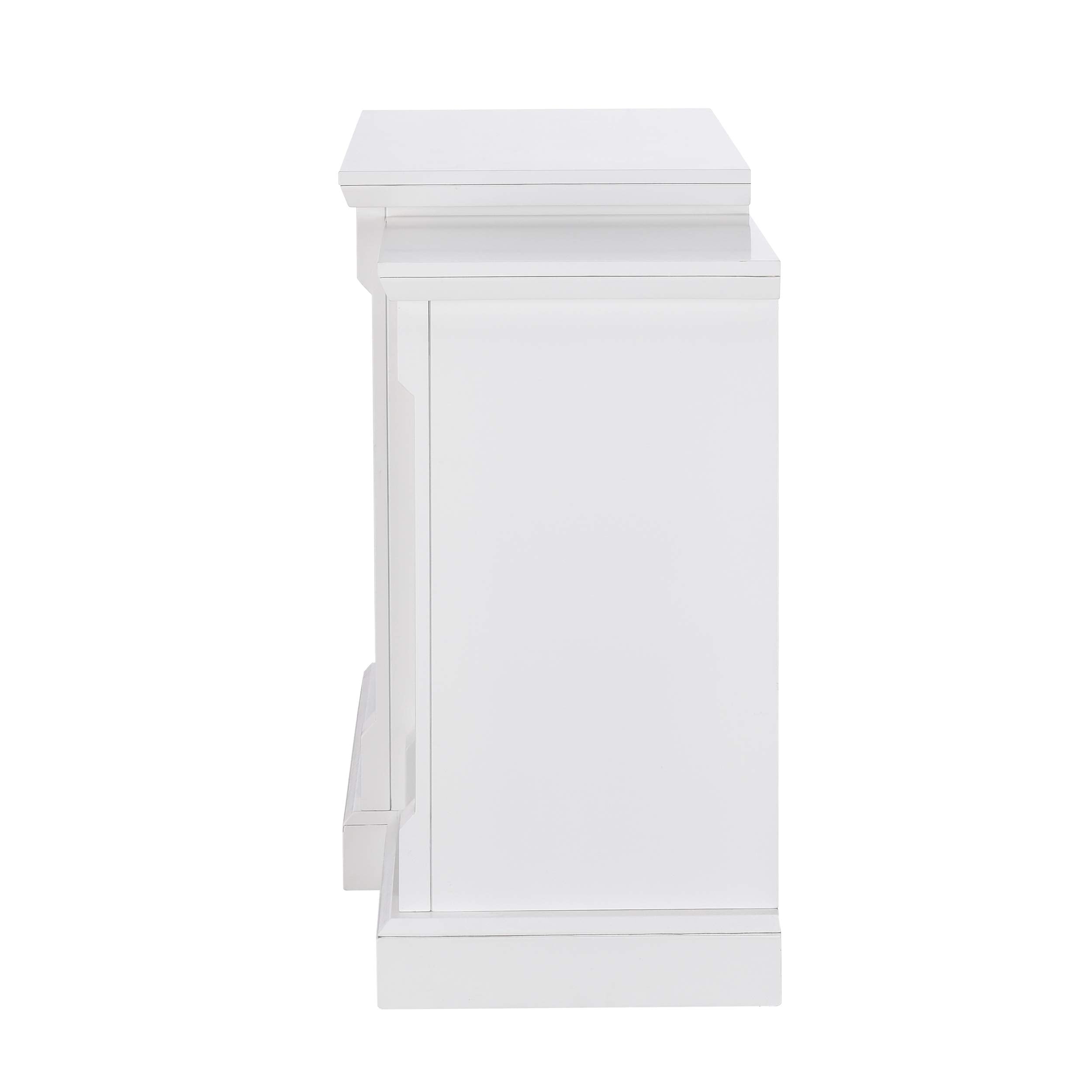 SEI Furniture Gallatin Faux Stone Electric Fireplace with Bookcases, New White