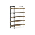Signature Design by Ashley Montia Industrial Freestanding 5-Tier 76" Etagere Bookcase, Light Brown