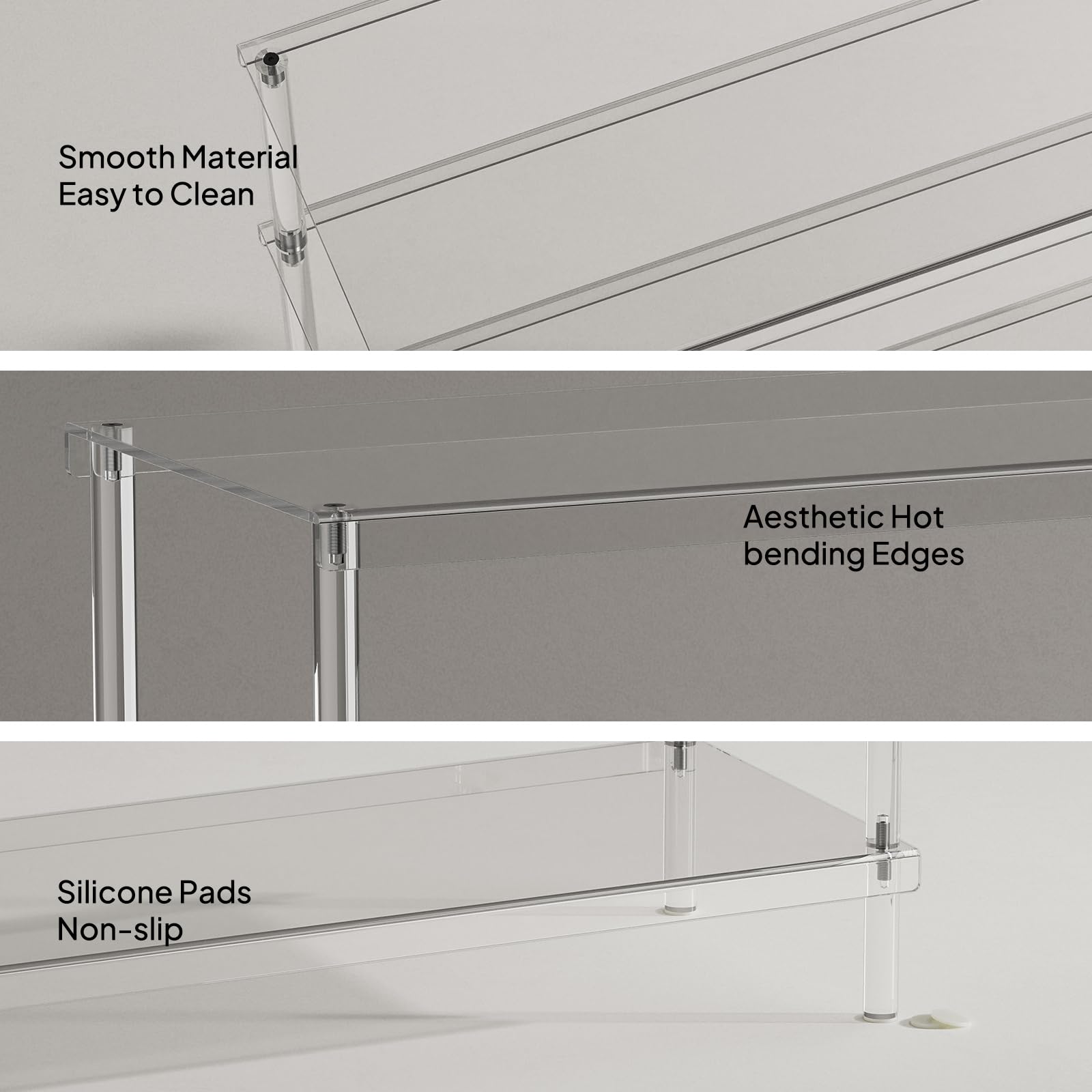 Aquiver 5 Tier Acrylic Shoe Rack - Closet Shoe Rack Shoe Organizer for Entryway, Stores 20 Pairs of Shoes, 32.3'' L x 11.8'' W x 36.4'' H