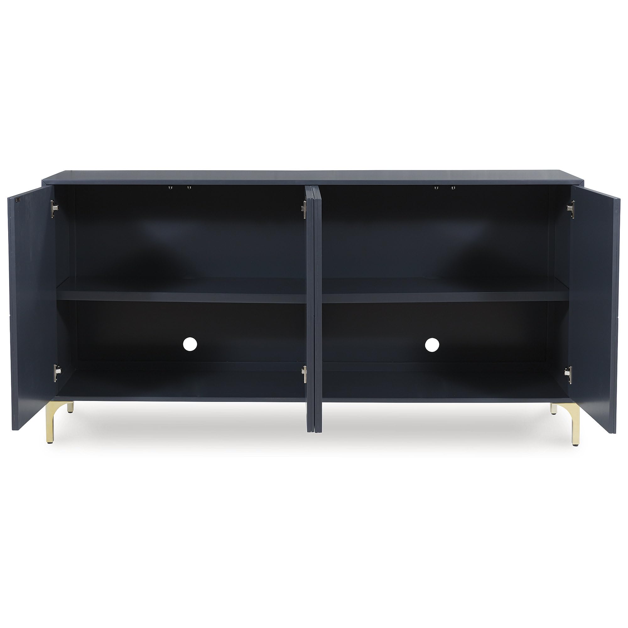 Signature Design by Ashley Loirwick Contemporary Accent Cabinet with Shelf and Geometric Pattern, Blue