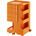 Multipurpose Utility Storage Cart - Industrial Storage with Wheels and Slide Out Drawers - Professional Trolley Cart - Portable Caddy for Salon Supplies, Kitchen Needs, Medical Tools - Tropical Orange