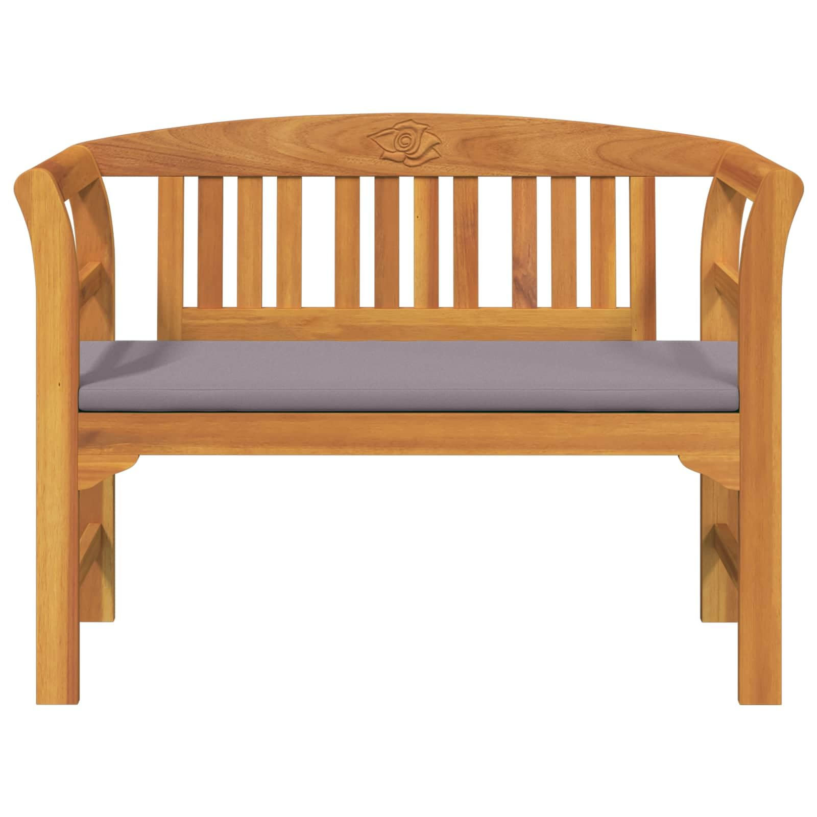 GFDWPUY Outdoor Rose Bench Hand Carved Solid Acacia Wood 44.88 x 18.11 x 32.48 in Natural Finish for Balcony Garden Patio