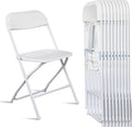 EDWINENE White Foldable Plastic Chairs Set of 20 Portable Folding Chair Stackable 350lb Capacity Sturdy Seats for Parties Events Wedding Banquet Garden Patio Kitchen Dining Indoor Outdoor Use