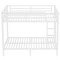 Bellemave Full Over Full Bunk Bed with Build in Ladder, Heavy Duty Bunk Beds with Full Length Guardrail, Easy Assemble, Mattress Not Included, White
