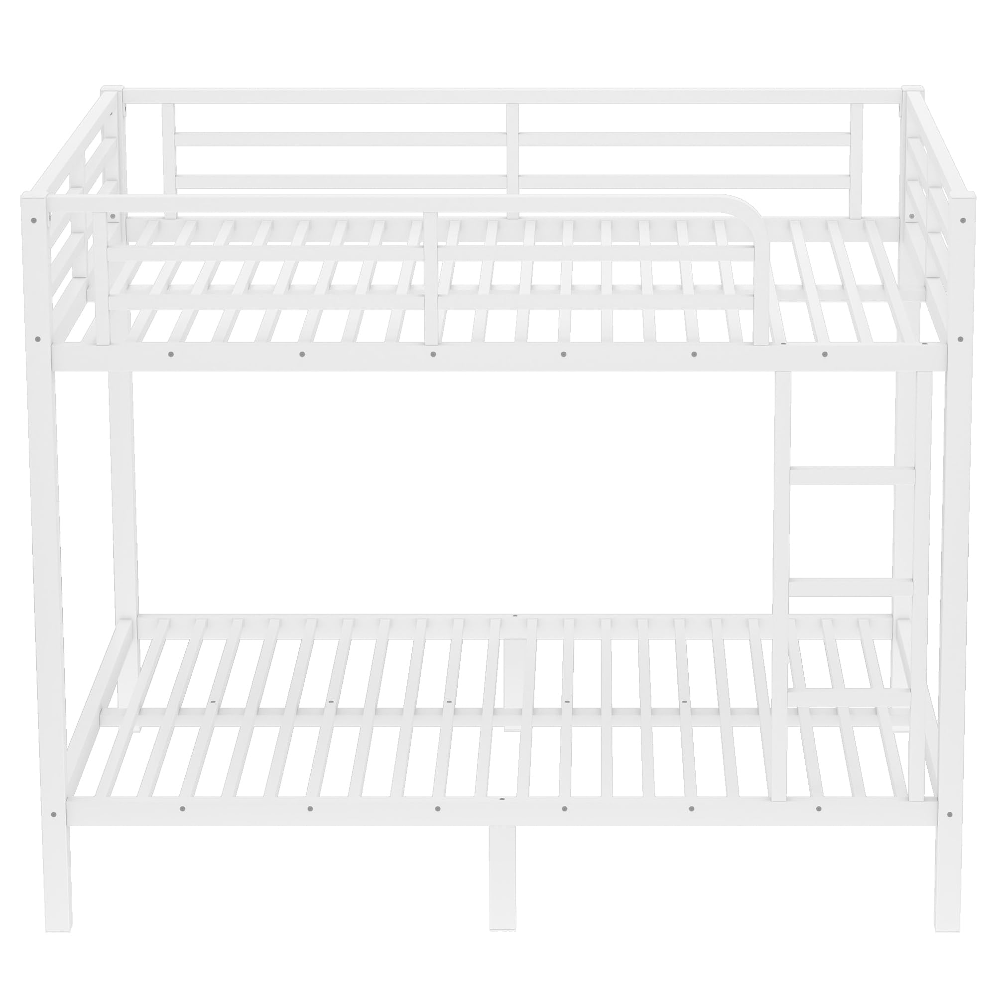 Bellemave Full Over Full Bunk Bed with Build in Ladder, Heavy Duty Bunk Beds with Full Length Guardrail, Easy Assemble, Mattress Not Included, White