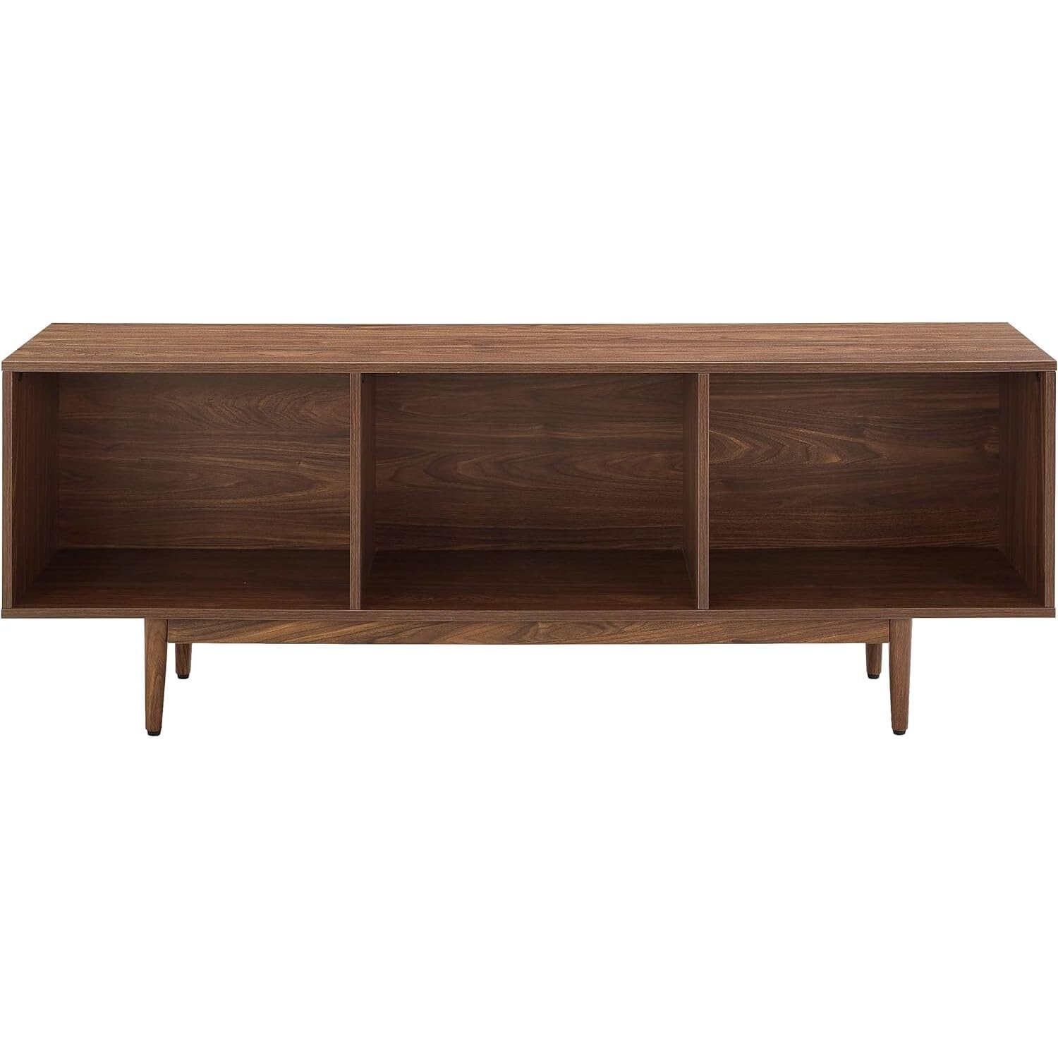 Maykoosh French Record Storage Console - Adjustable Rustic Cabinet for Vinyl & Media Large/Walnut