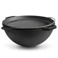 Camping Dutch Oven Pot with Grill Lid Brizoll 15.85 Quarts (15 L) - Cast Iron Cookware Set - Kazan for Plov - Uzbek Kazan Cast Iron - Premium Camping Cookware - Asian Cauldron - Dutch Oven With Frying Pan Lid