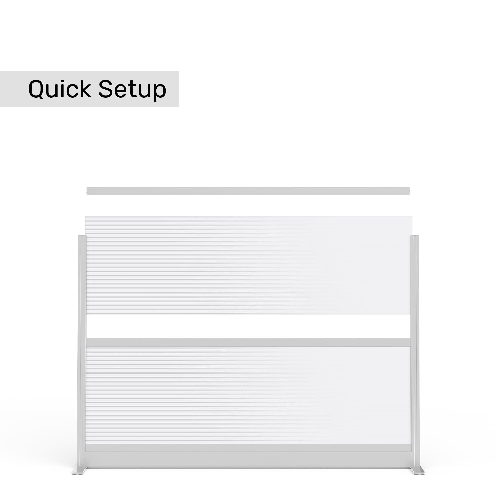 Stand Up Desk Store Aesthetic Modular Room Divider Wall | 70" W x 48" H Office Partition Walls & Cubicle Wall Dividers | Lightweight, Durable, Translucent Partition Wall Divider for Workspaces