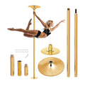 Ktann Removable Dance Pole Kit 45mm Adjustable Dance Pole - Spinning/Static Mode, Heavy-Duty Steel, Ideal for Home Workouts(Gold)