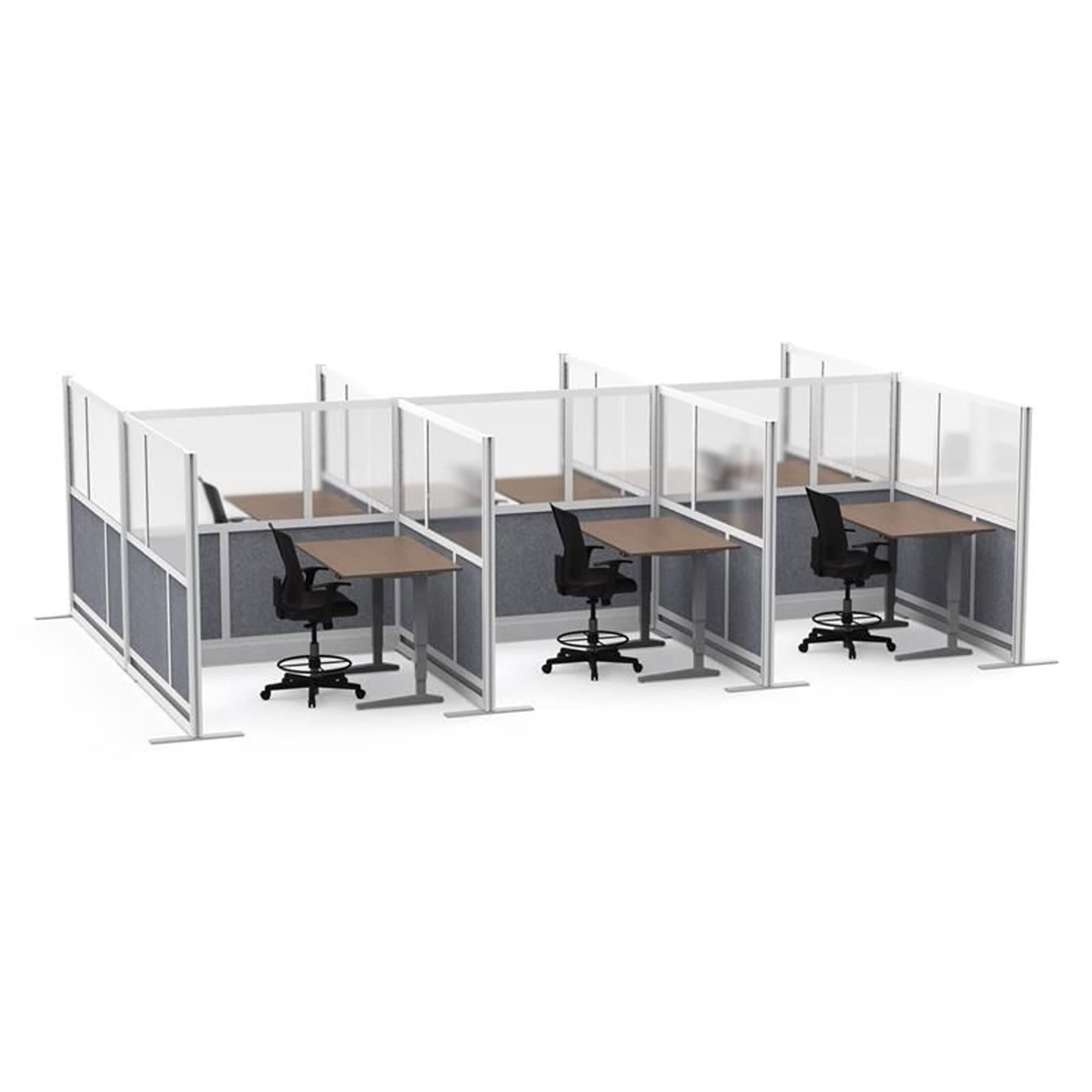 Luxor MW-7070-XFCG Modular Room Divider Wall System - 70" x 70" Add-On Wall