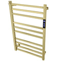 XBVV Towel Warmer Rack for Bathroom with Timer/Fahrenheit Temperature Control Wall Mounted Electric Heated 10 Bar Rail Plug-in or Hardwired Keep Bath Shower Towel Warming (Brushed Gold)