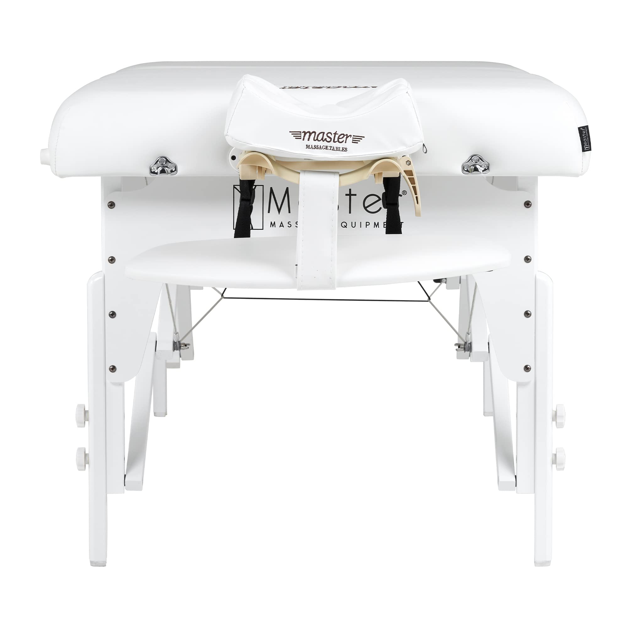 Master Massage 31" Montclair Pro Portable Massage Table Package, Memory Foam Cushioning, Reiki Panels, Shiatsu Cable Release- Tattoo Table, Spa Bed, Facial Bed - White