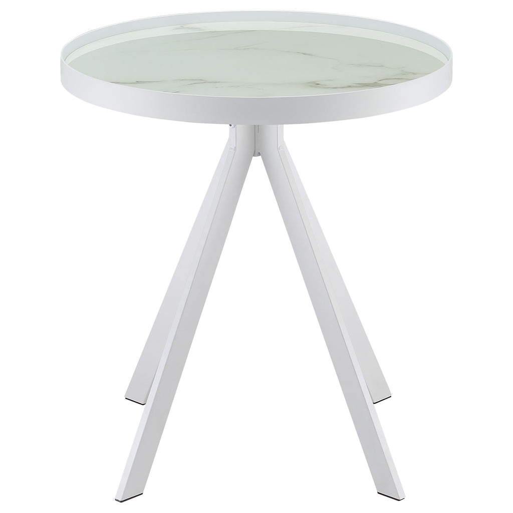 Coaster Home Furnishings Briggs 3-Piece Round Coffee and End Table Set White