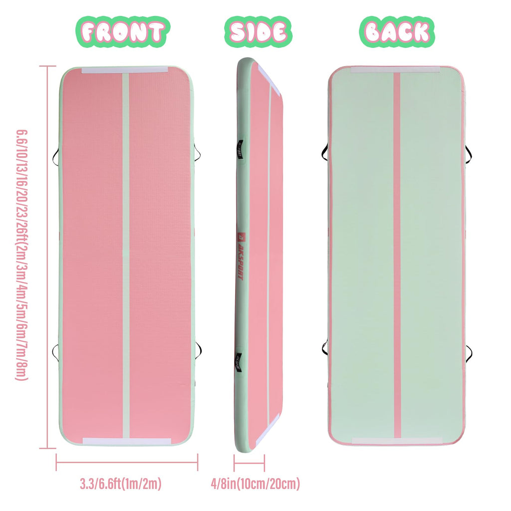 AKSPORT Inflatable Gymnatsics Mat Tumble Track 10ft 13ft 16ft 20ft 23ft Air Tumbling Mat with Air Pump for Home Use/Training/Cheerleading/Yoga
