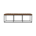 Homepop Home Decor | Large Upholstered Bench | Bench Ottoman with Storage for Living Room & Bedroom | Decorative Home Furniture (Distressed Brown Faux Leather)