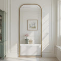 Anpark Oversized Floor Mirror - 71"x30" Arched Freestanding Full Body Mirror with Stand, Hanging or Wall Mounted for Living Room, Bedroom - Gold